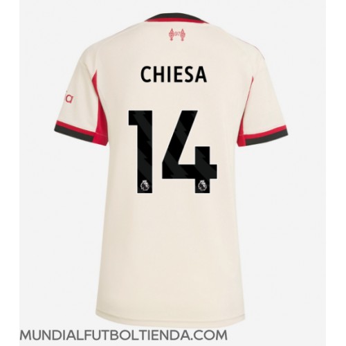 Camiseta Liverpool Federico Chiesa #14 Segunda Equipación Replica 2025-26 para mujer mangas cortas Camiseta Liverpool Federico Chiesa #14 Segunda Equipación Replica 2025-26 para mujer mangas cortas